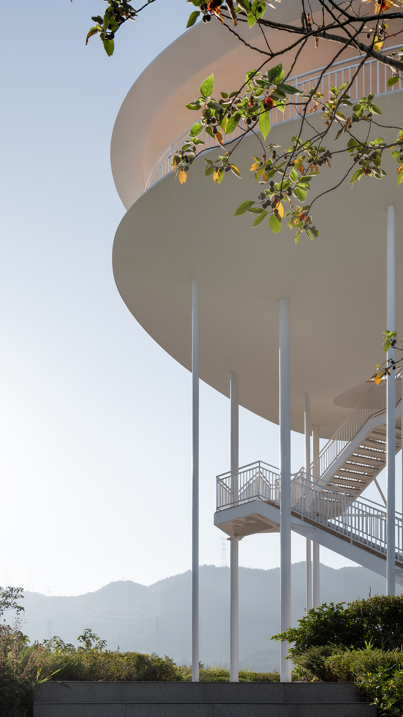 ovoid landscape tower by gad hovers above chongqing mingyue lake in china