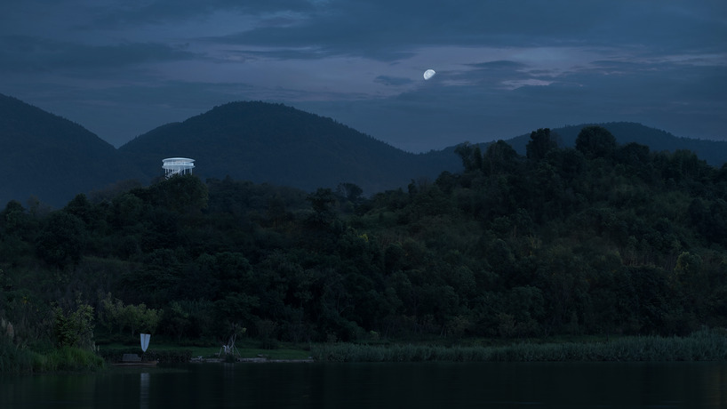ovoid landscape tower by gad hovers above chongqing mingyue lake in china