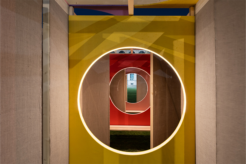 jute fabric walls and shifting pathways form delulu interactive labyrinth - 9