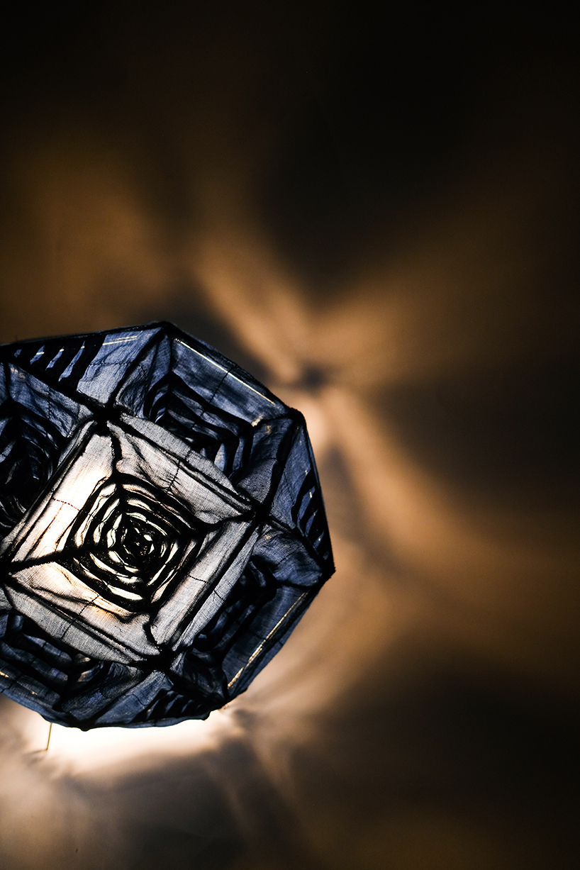 pleated fabric shapes aoi&rsquo;s structural lighting form - 3