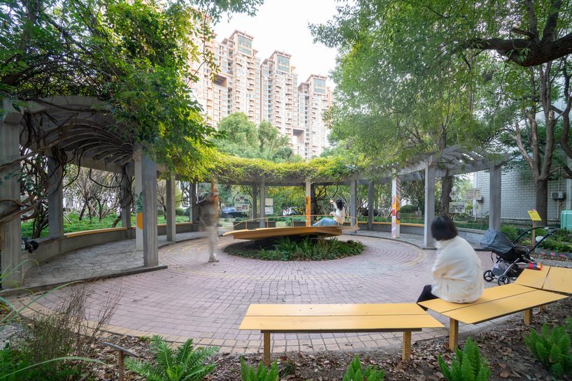 studio RE+N turns abandoned planter into floating yellow stage in shanghai neighborhood - 8