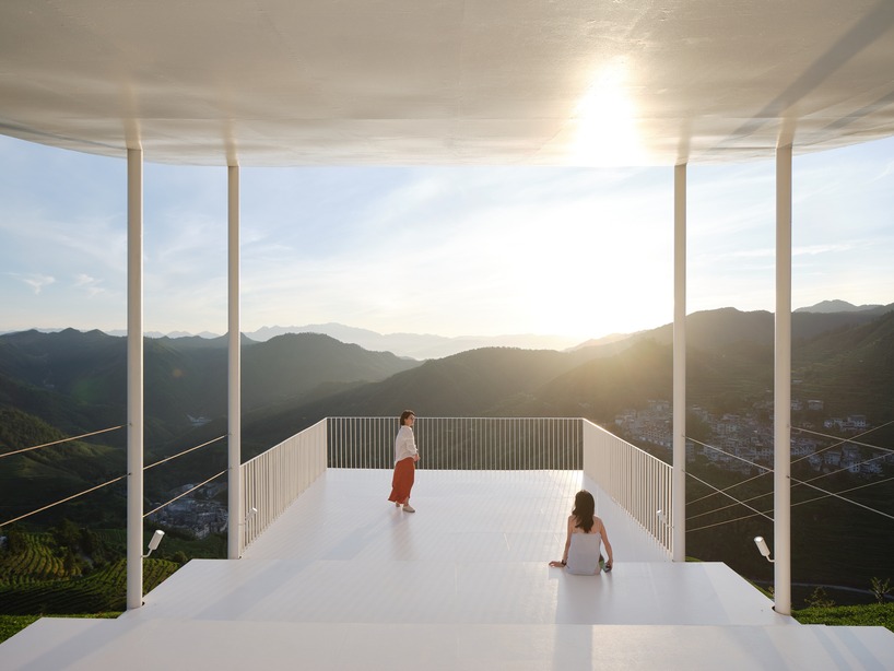 studio RE+N's floating pavilion hovers like a thin white wing above chinese tea mountain - 9