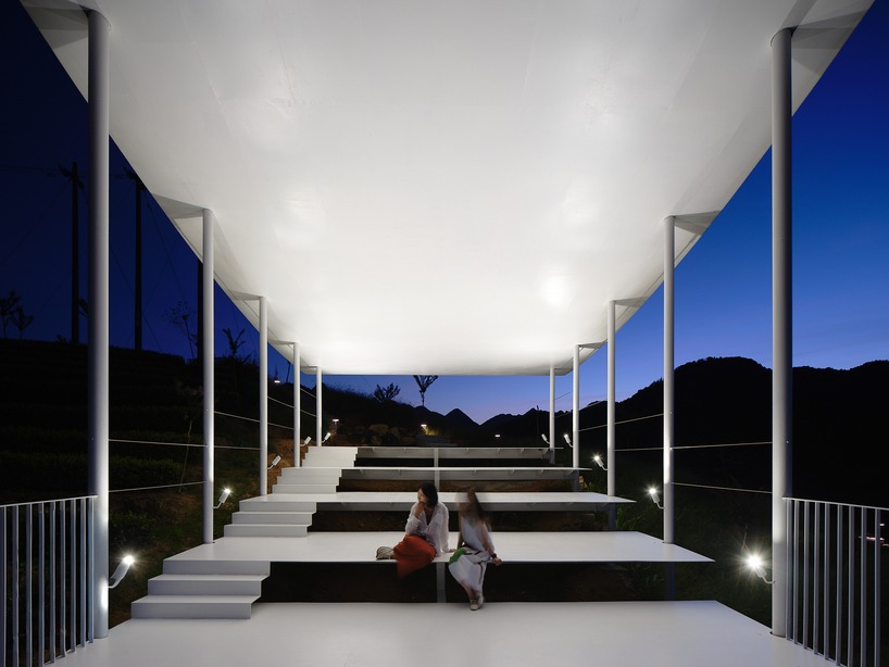 studio RE+N's floating pavilion hovers like a thin white wing above chinese tea mountain - 11
