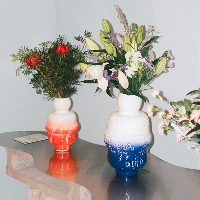 generative code patterns trace across MM collective’s ceramic flower vases - 1