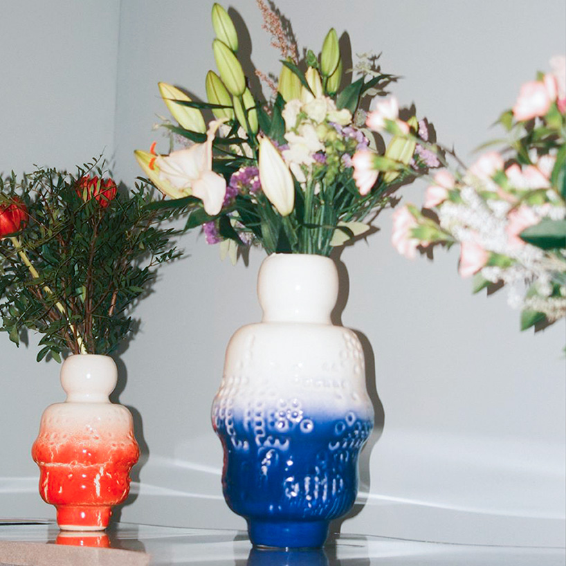 generative code patterns trace across MM collective’s ceramic flower vases - 3