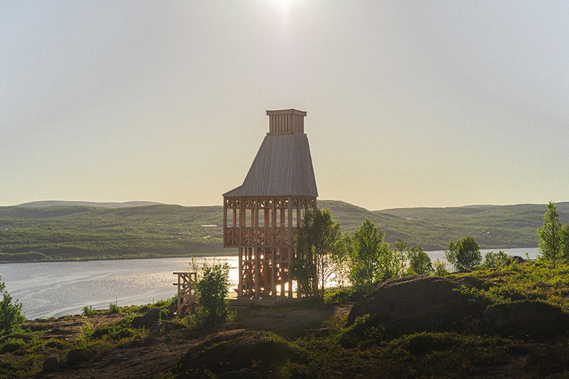 timber observation tower reinterprets kola bay's industrial shoreline in russia - 5