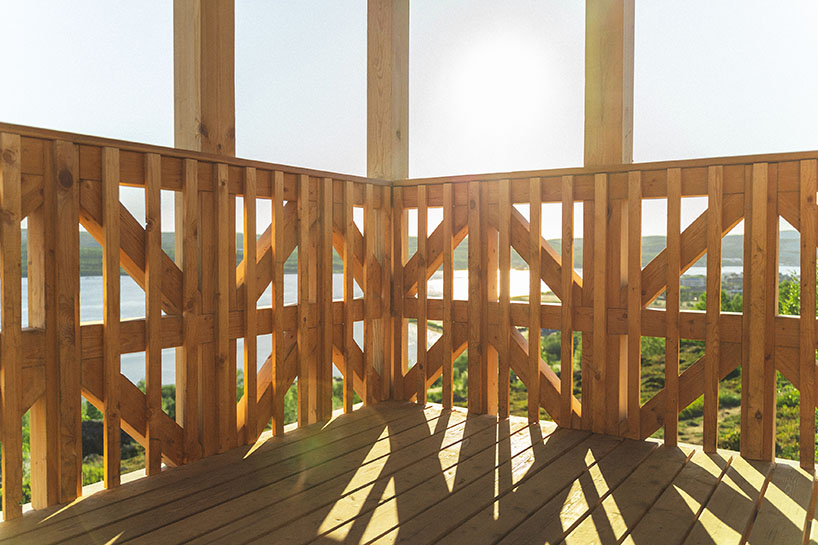 timber observation tower reinterprets kola bay's industrial shoreline in russia - 8