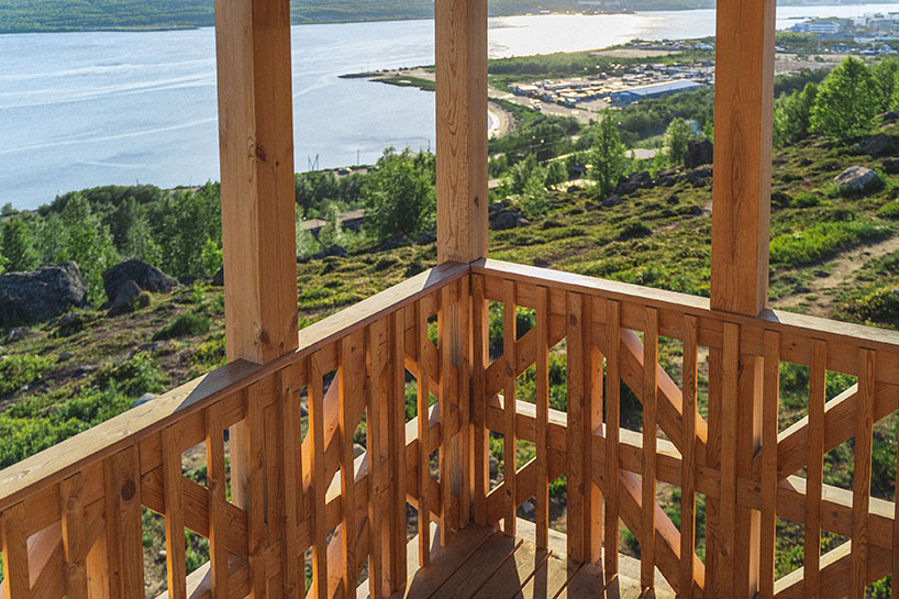 timber observation tower reinterprets kola bay's industrial shoreline in russia - 9