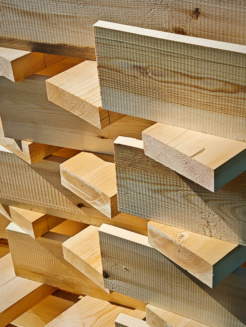 lens installation uses rhythmic timber slats to frame island&rsquo;s historic churches - 11