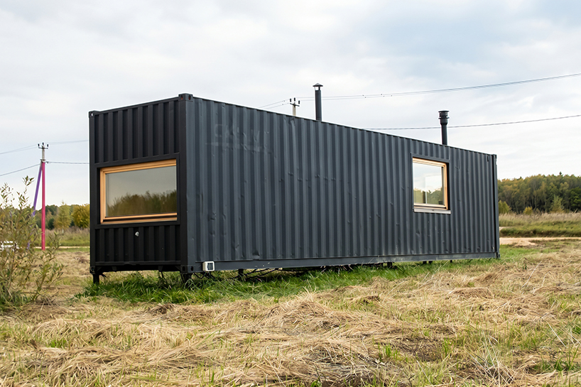repurposed shipping container becomes 24-sqm birch plywood micro-cabin - 1