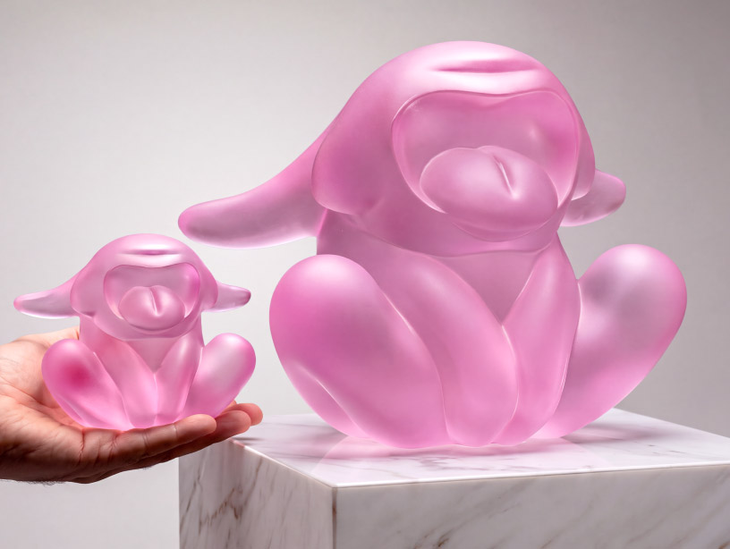 crystal animal sculptures freeze the open-mouthed gesture of a roar - 4