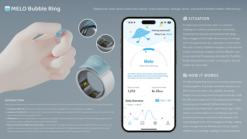 MELO bubble ring transforms fidgeting into an emotional interface - 7