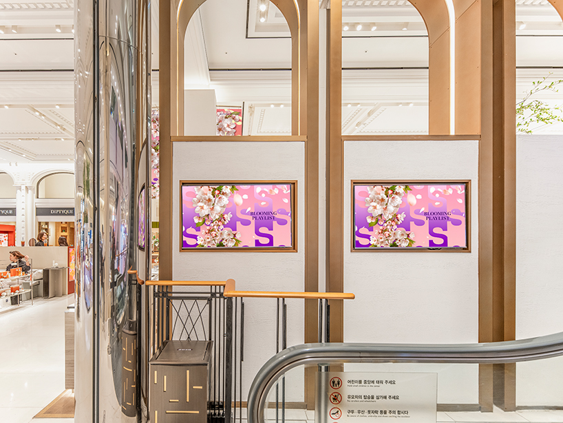 blooming graphics and floral installations take over shinsegae department store for spring - 6