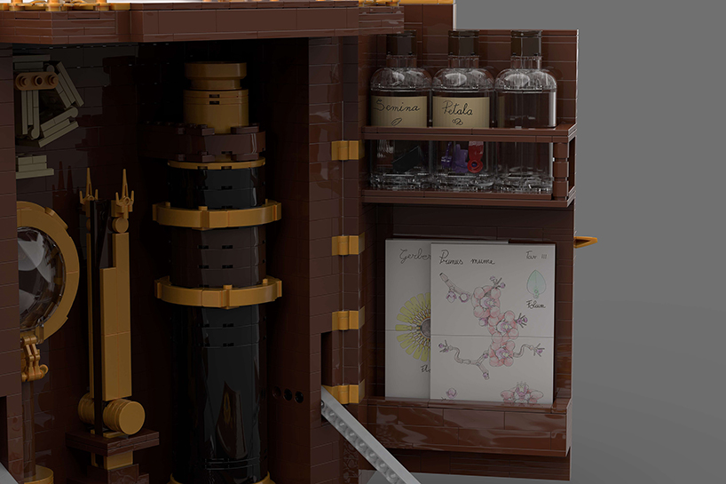 miniature LEGO tools compose a vintage portable field kit for botanical exploration - 4