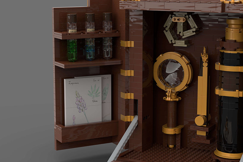 miniature LEGO tools compose a vintage portable field kit for botanical exploration - 5