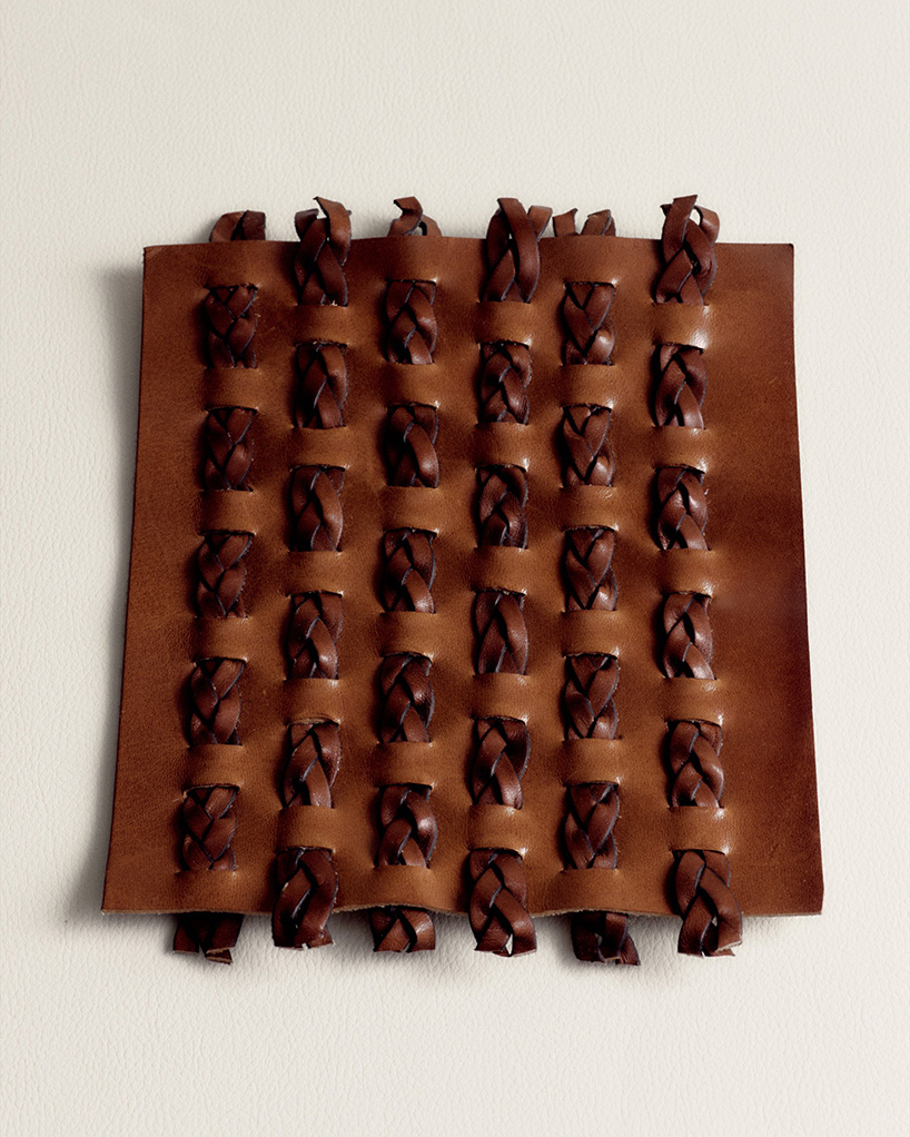 interlaced wood, metal, and fiber explore braiding as construction method in trenzar series - 8