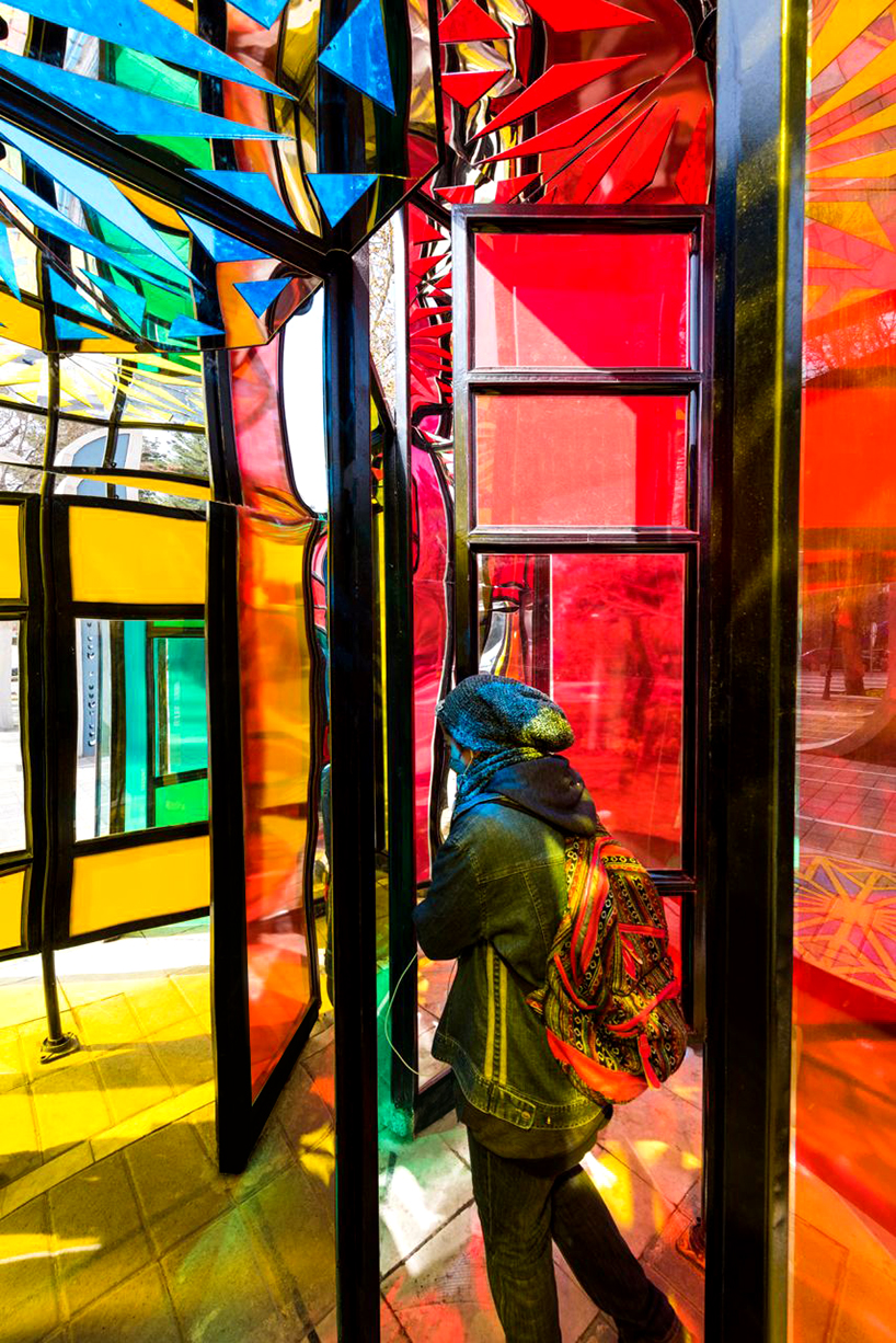 stained glass and mirrored octagons compose an interactive urban maze in iran - 6