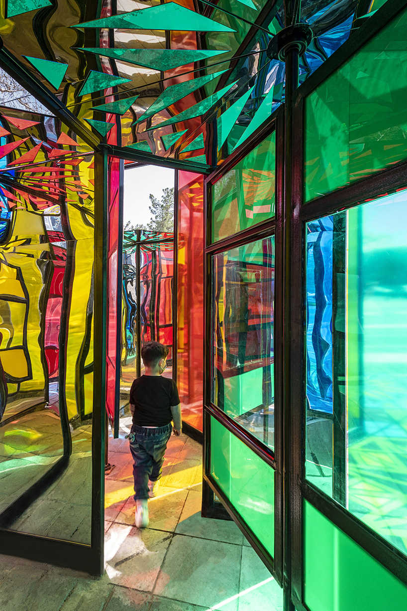 stained glass and mirrored octagons compose an interactive urban maze in iran - 5