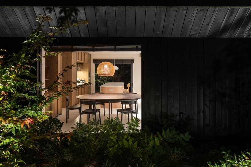 dark timber A&A house reinterprets traditional barn form within polish pine forest - 8