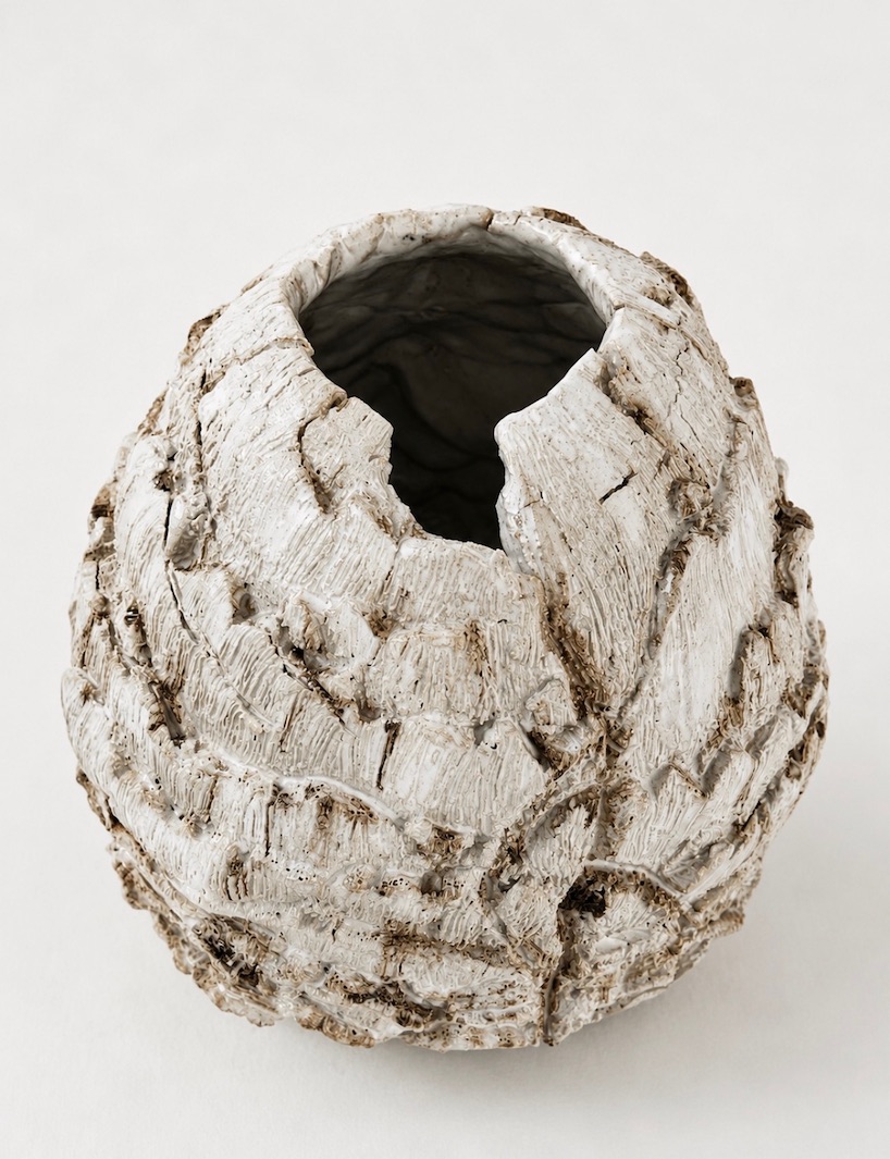 cracked textures sculpt melting landscapes for polar-inspired ceramic collection - 10