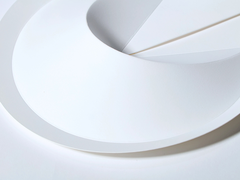 a ribless circular folded sculpture reimagines the traditional japanese paper fan - 4