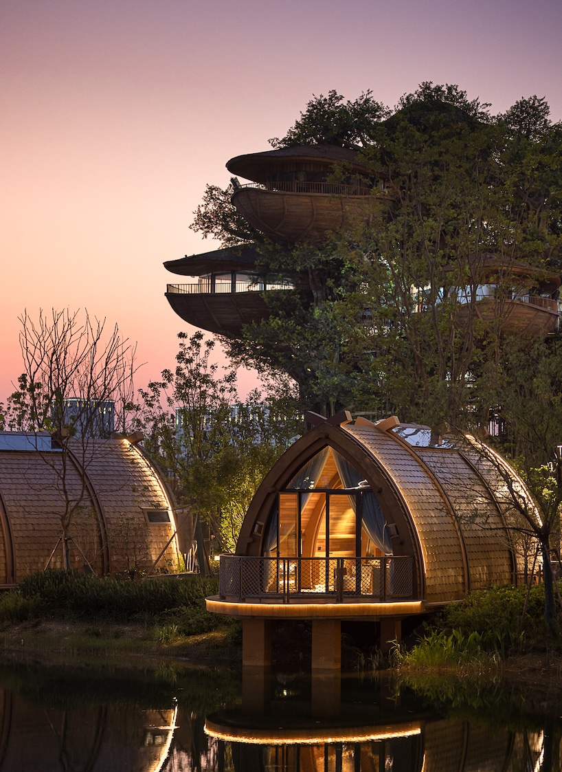 treehouses, boat houses, and pumpkin cottages scatter along wuhan’s lakeshore - 11