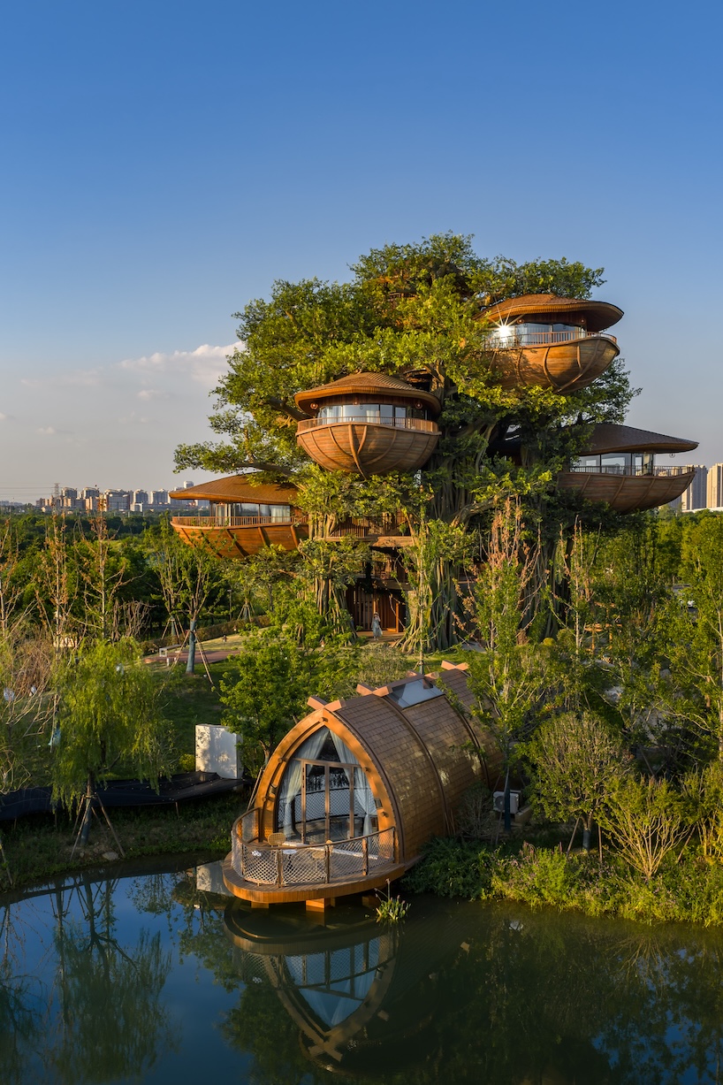 treehouses, boat houses, and pumpkin cottages scatter along wuhan’s lakeshore - 7