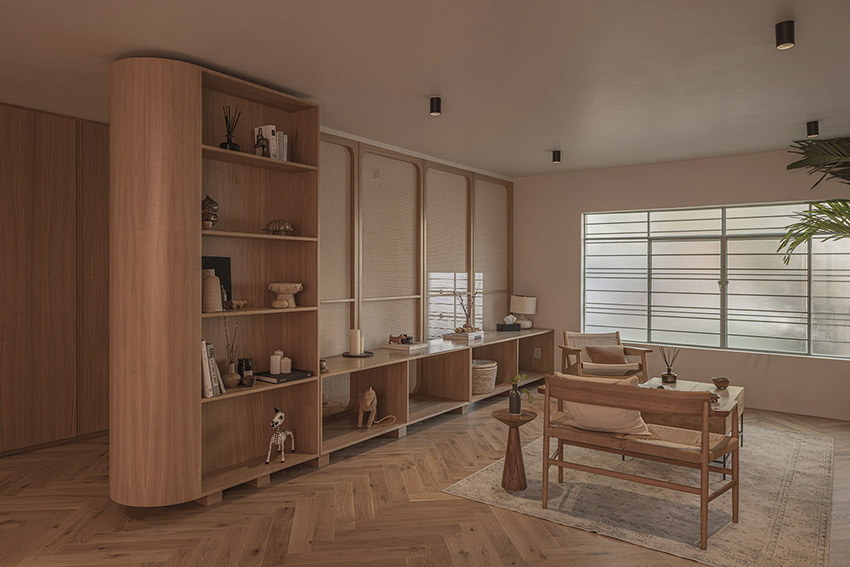 amasa estudio carves patios and millwork into a mid-century home in mexico city - 9