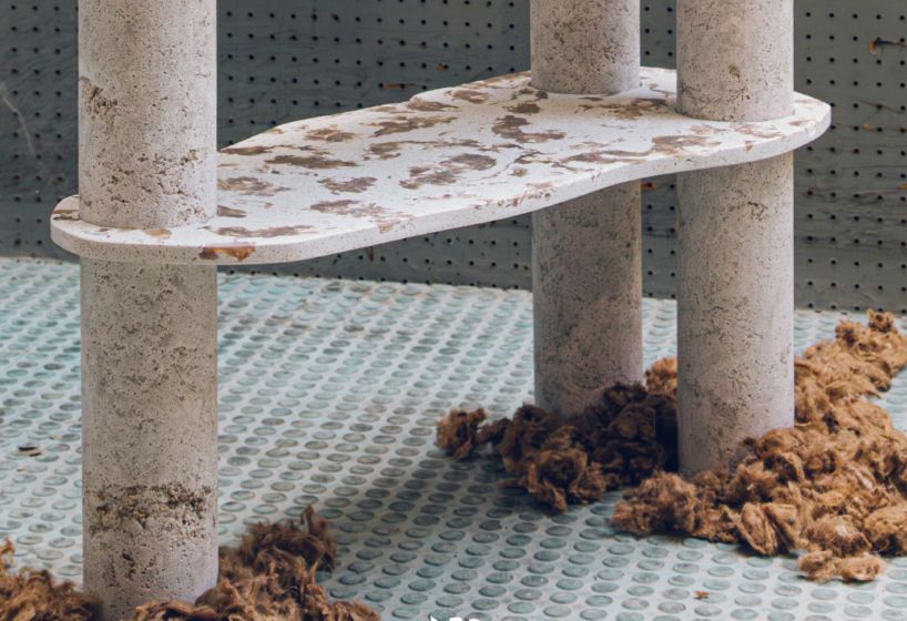 artificial stone produced from recycled textile waste composes furniture collection - 8