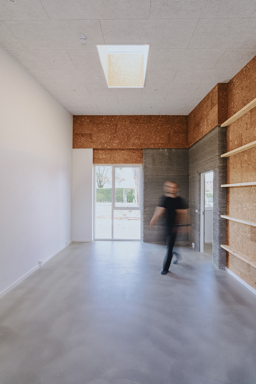 3D printed concrete and cork shape 36 student homes in denmark - 5