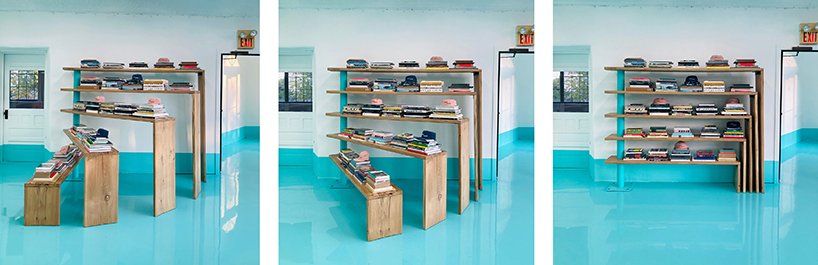 reclaimed oak, cork, and cardboard build flexible furniture for cultural hub in NY - 6