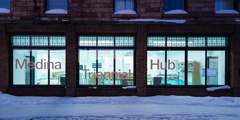 reclaimed oak, cork, and cardboard build flexible furniture for cultural hub in NY - 9