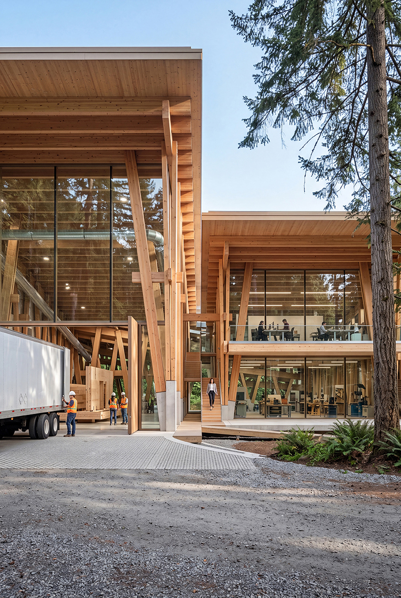 luca fontanas mass timber plank factory choreographs rainwater in vancouver 8
