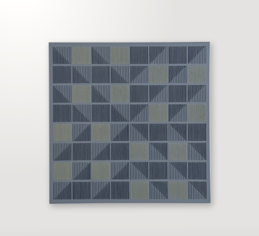 digital patterns become textured geometric compositions through hand stitching - 3