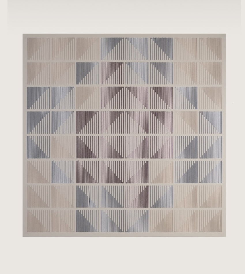 digital patterns become textured geometric compositions through hand stitching - 5