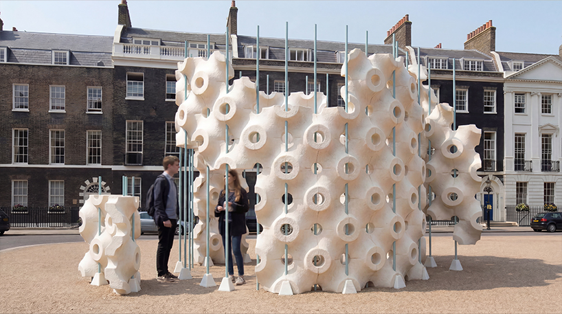 crafted from mycelium, hypha-lume pavilion maps human movement through light - 2
