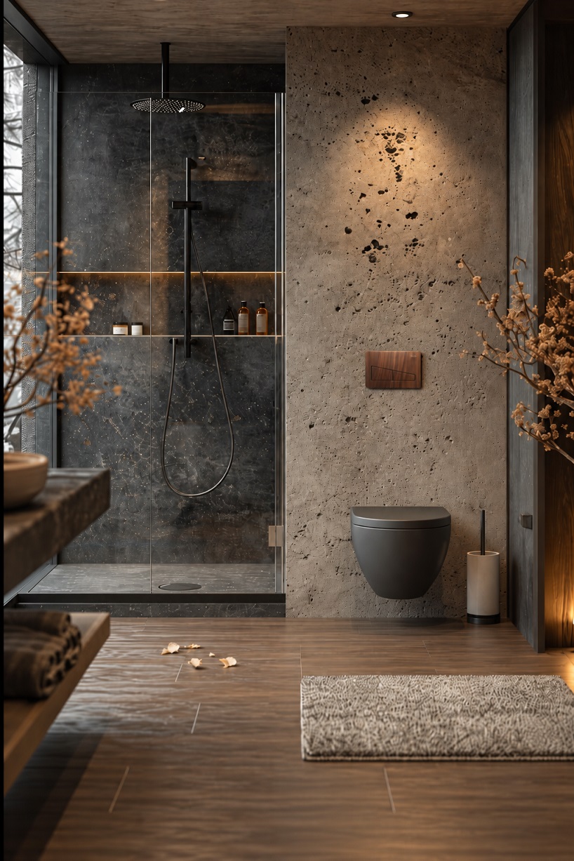 solid walnut, oak, and padauk give bathroom flush plates a sculptural identity - 2