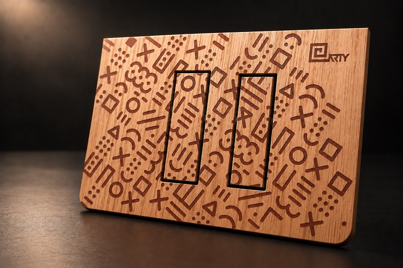 solid walnut, oak, and padauk give bathroom flush plates a sculptural identity - 8