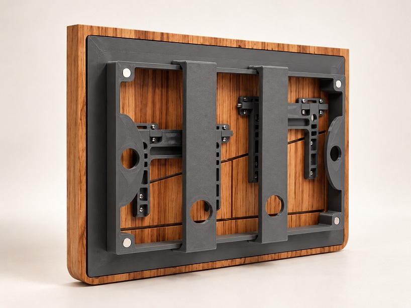 solid walnut, oak, and padauk give bathroom flush plates a sculptural identity - 9