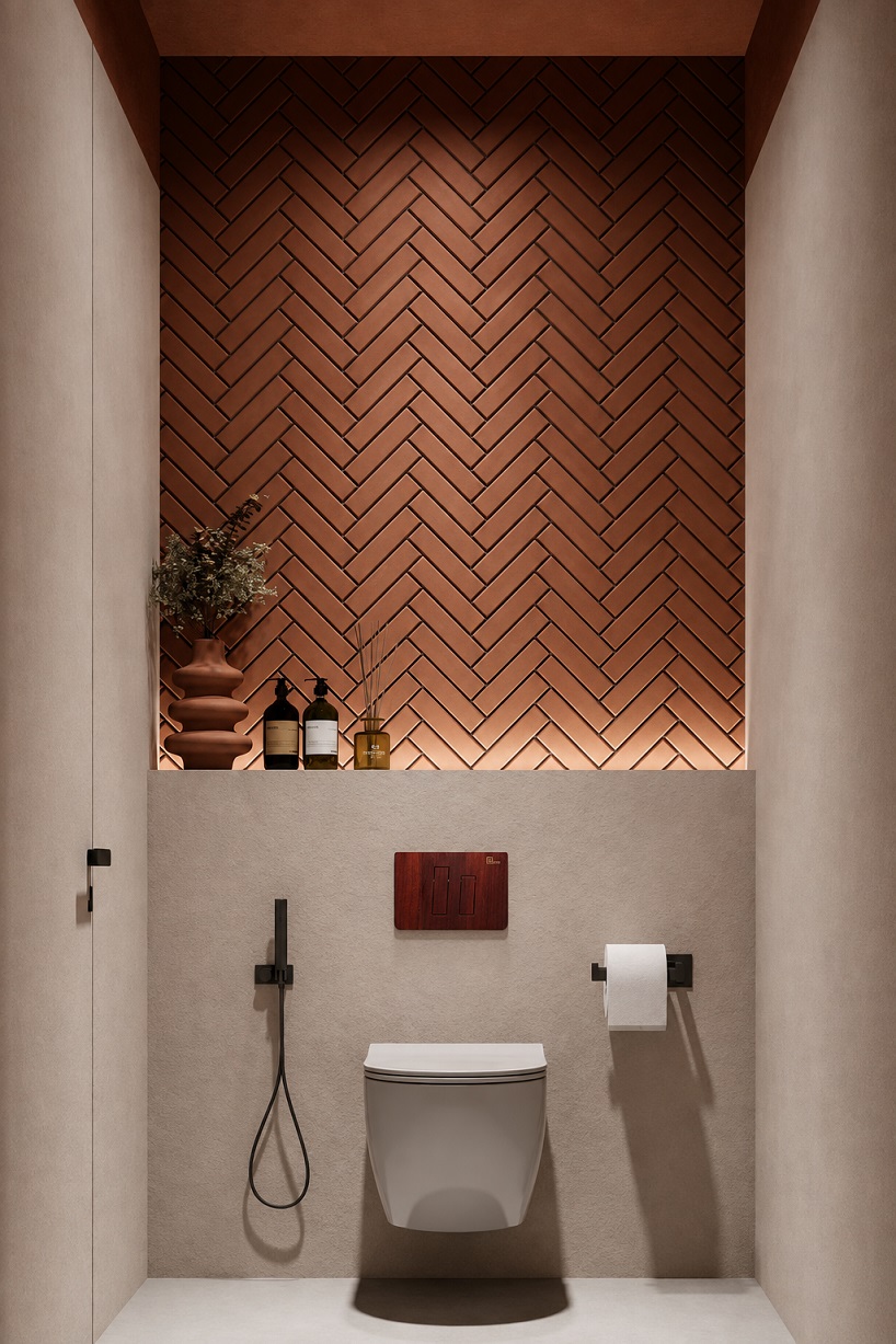 solid walnut, oak, and padauk give bathroom flush plates a sculptural identity - 3