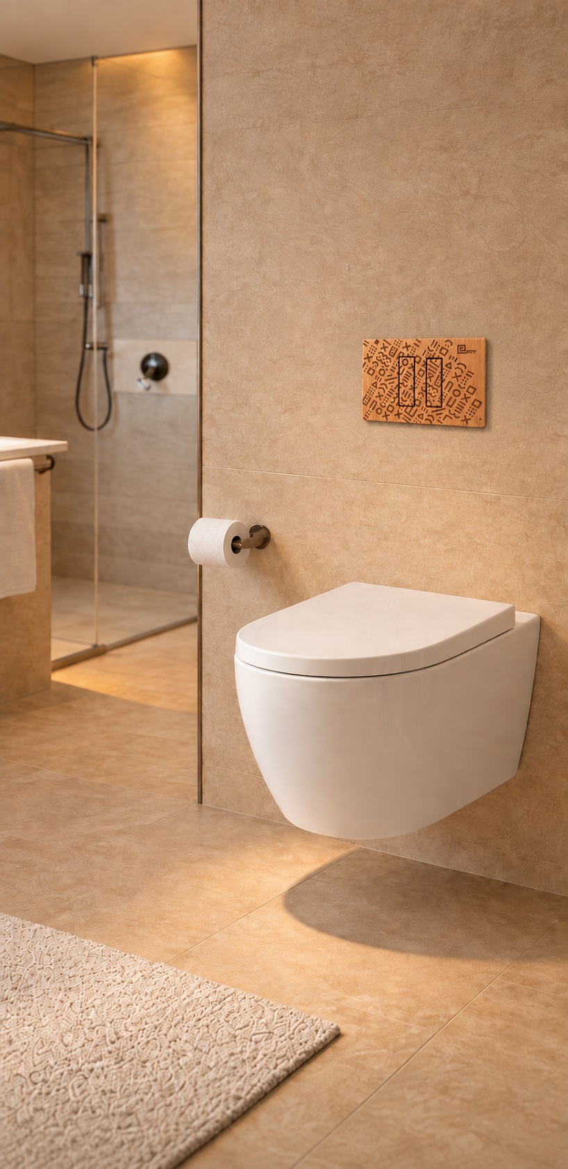 solid walnut, oak, and padauk give bathroom flush plates a sculptural identity - 4