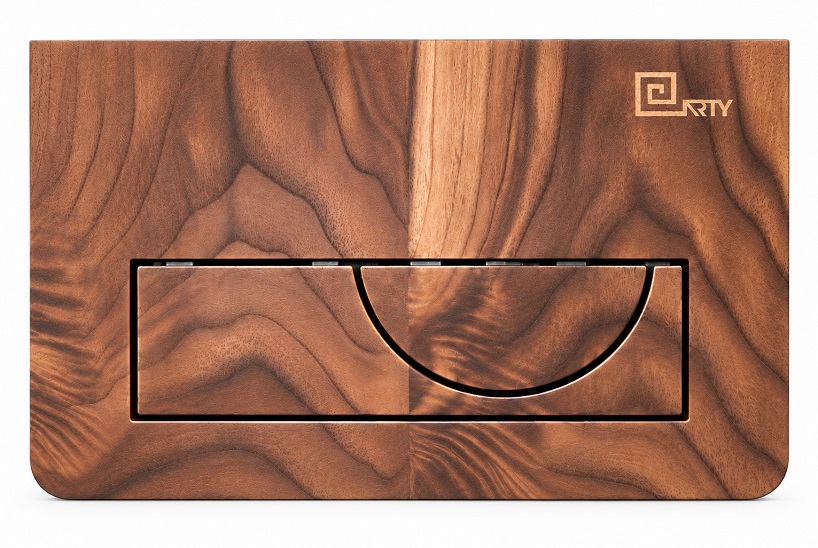 solid walnut, oak, and padauk give bathroom flush plates a sculptural identity - 7