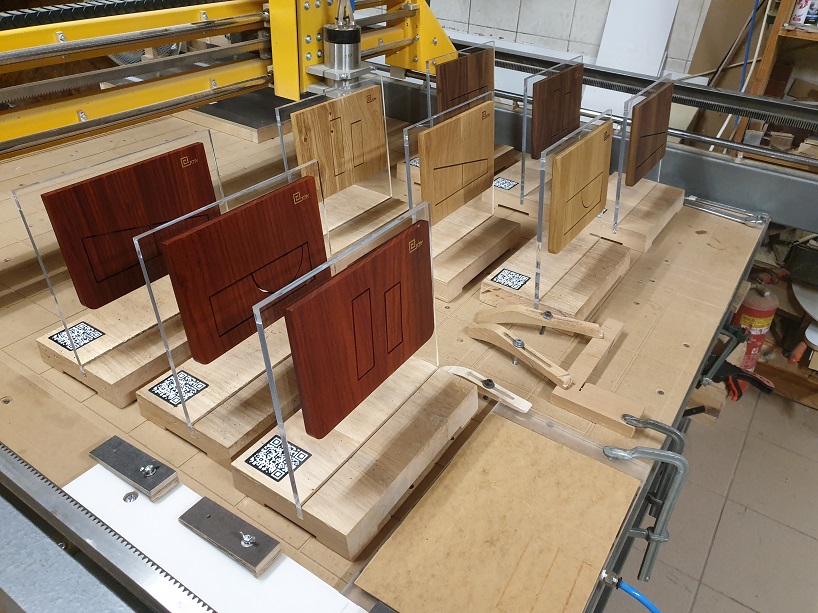 solid walnut, oak, and padauk give bathroom flush plates a sculptural identity - 11