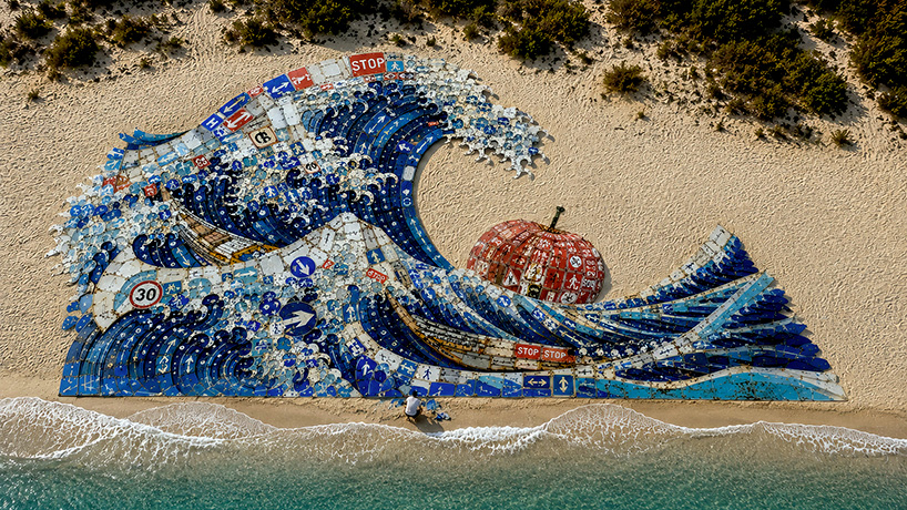 the last wave transforms discarded road signs into monumental land art in sardinia 1