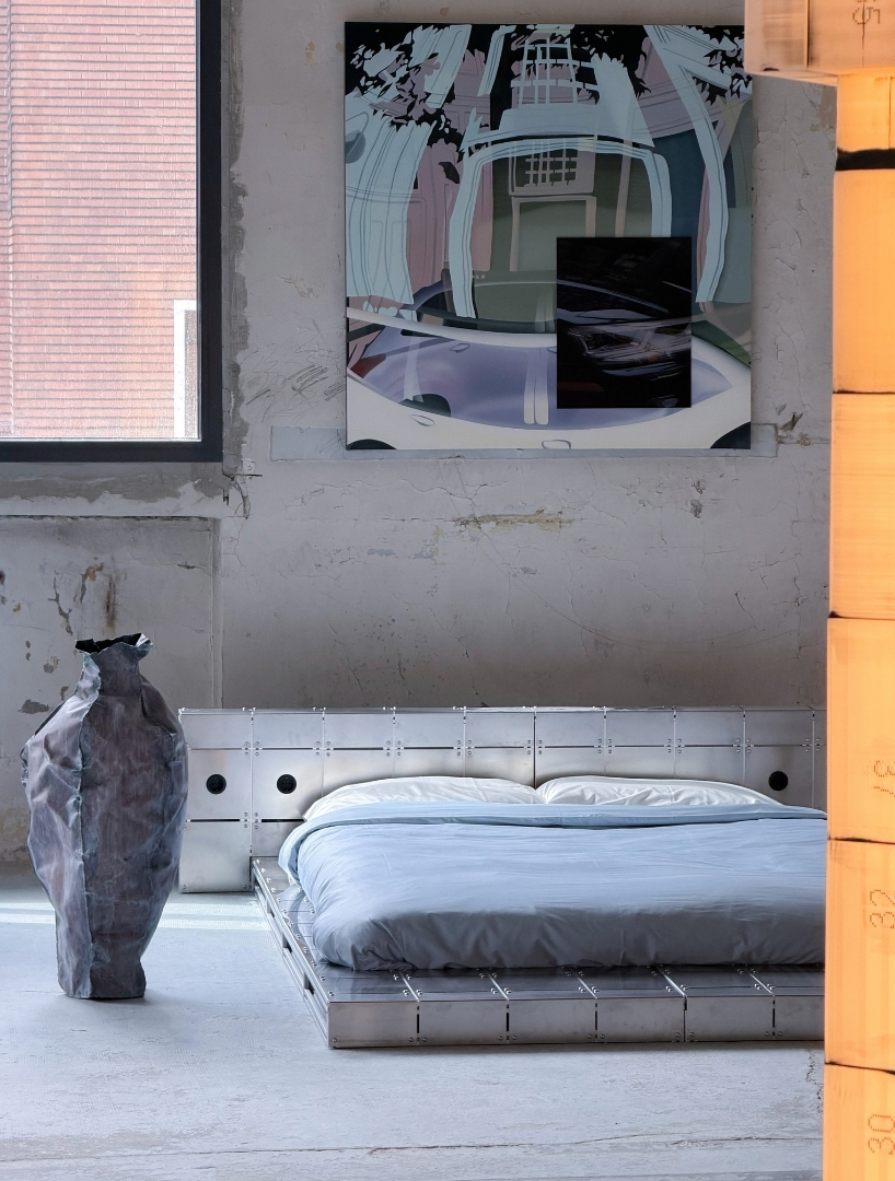 rik frans jansens architectural bed dressed by brut studios at paris design week 9
