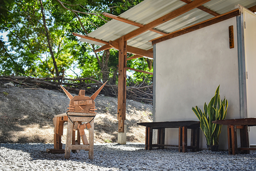 volunteers in thailand hand-build school toilet from reclaimed wood - 3
