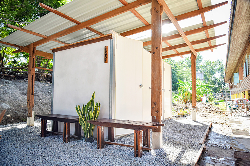 volunteers in thailand hand-build school toilet from reclaimed wood - 4