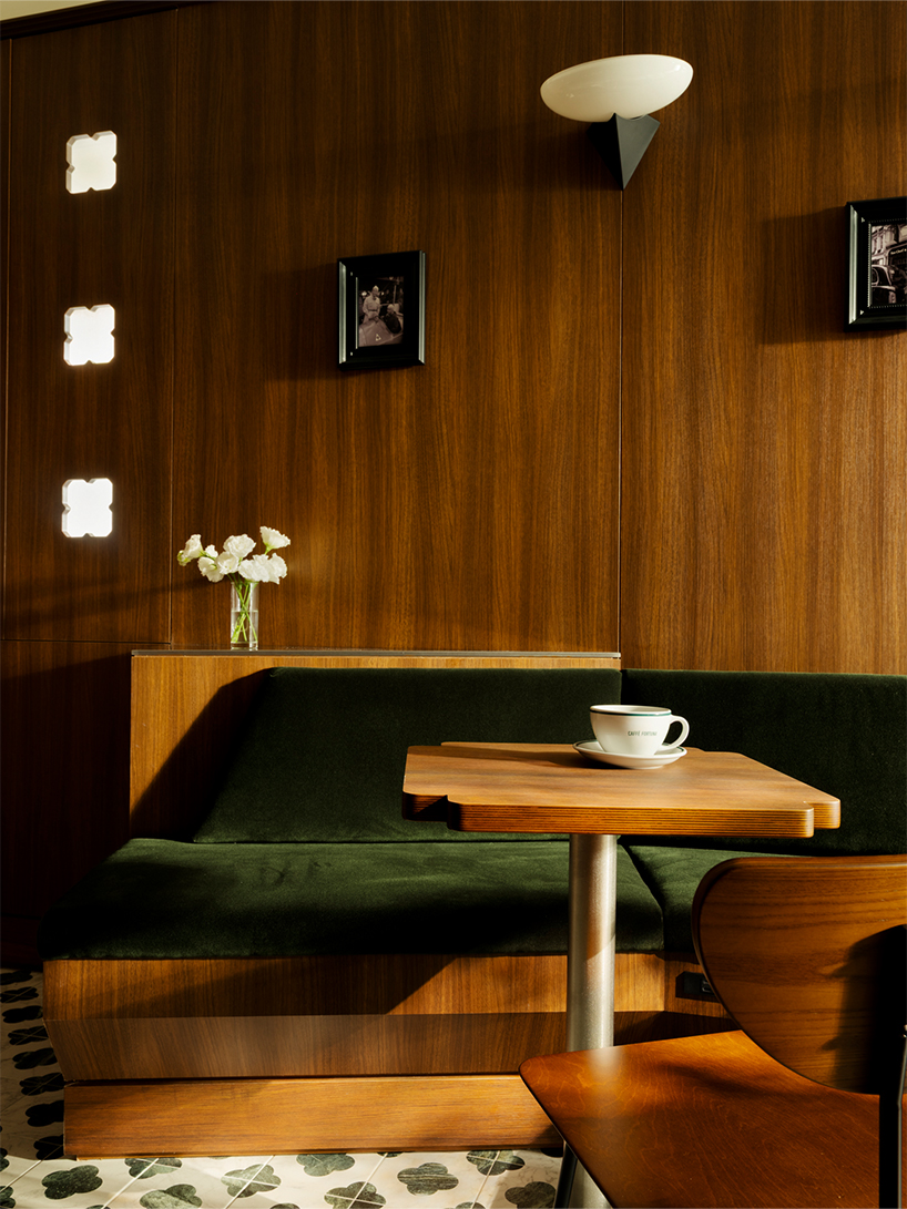 dark wood and deep green turn alfa romeo’s iconic design into caffè fortuna in taipei - 7