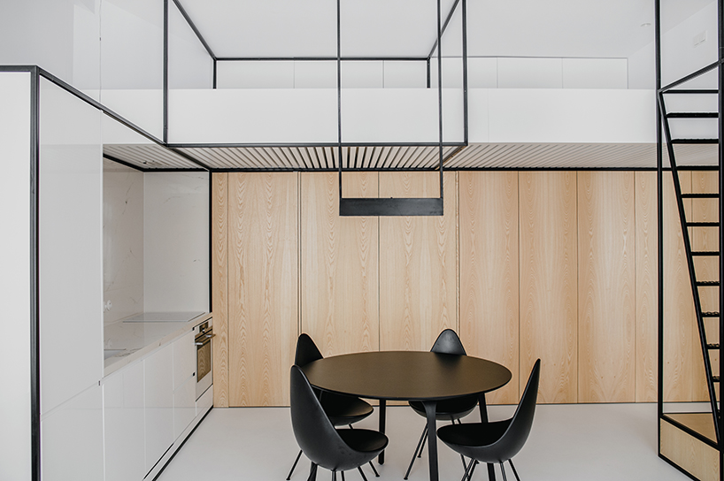 MUS architects' wireframe apartment in cracow is designed to adjust the clients' lifestyle