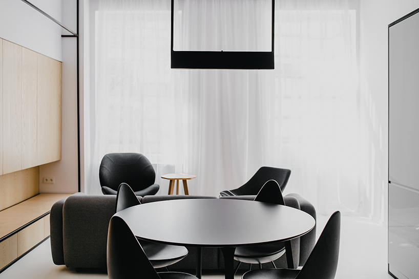 MUS architects' wireframe apartment in cracow is designed to adjust the clients' lifestyle